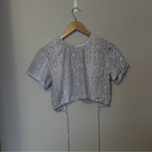 Urban Planet Snake Print Tie Back Crop Top